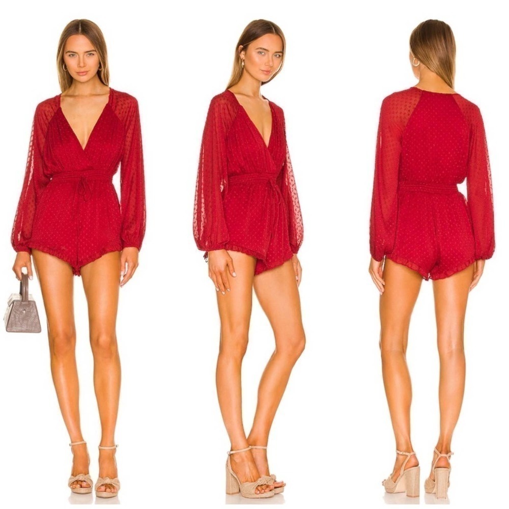 ❤️Tularosa Claudia Romper in Deep Red Size XXS